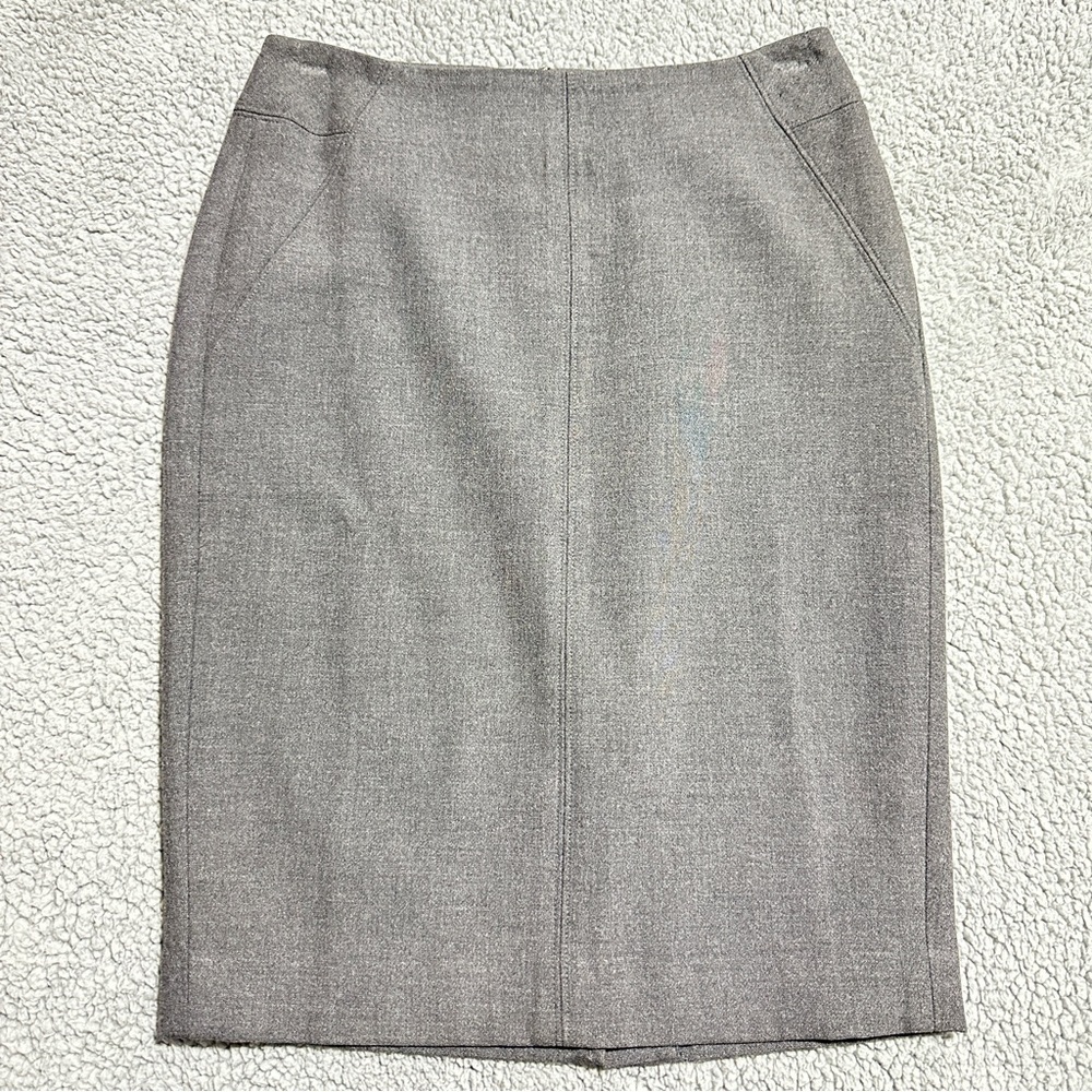 LOFT Gray Women’s Casual Adult Pencil Zipper Back Skirt